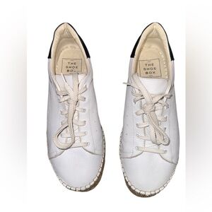 White Leather Sneakers by The Shoe Box